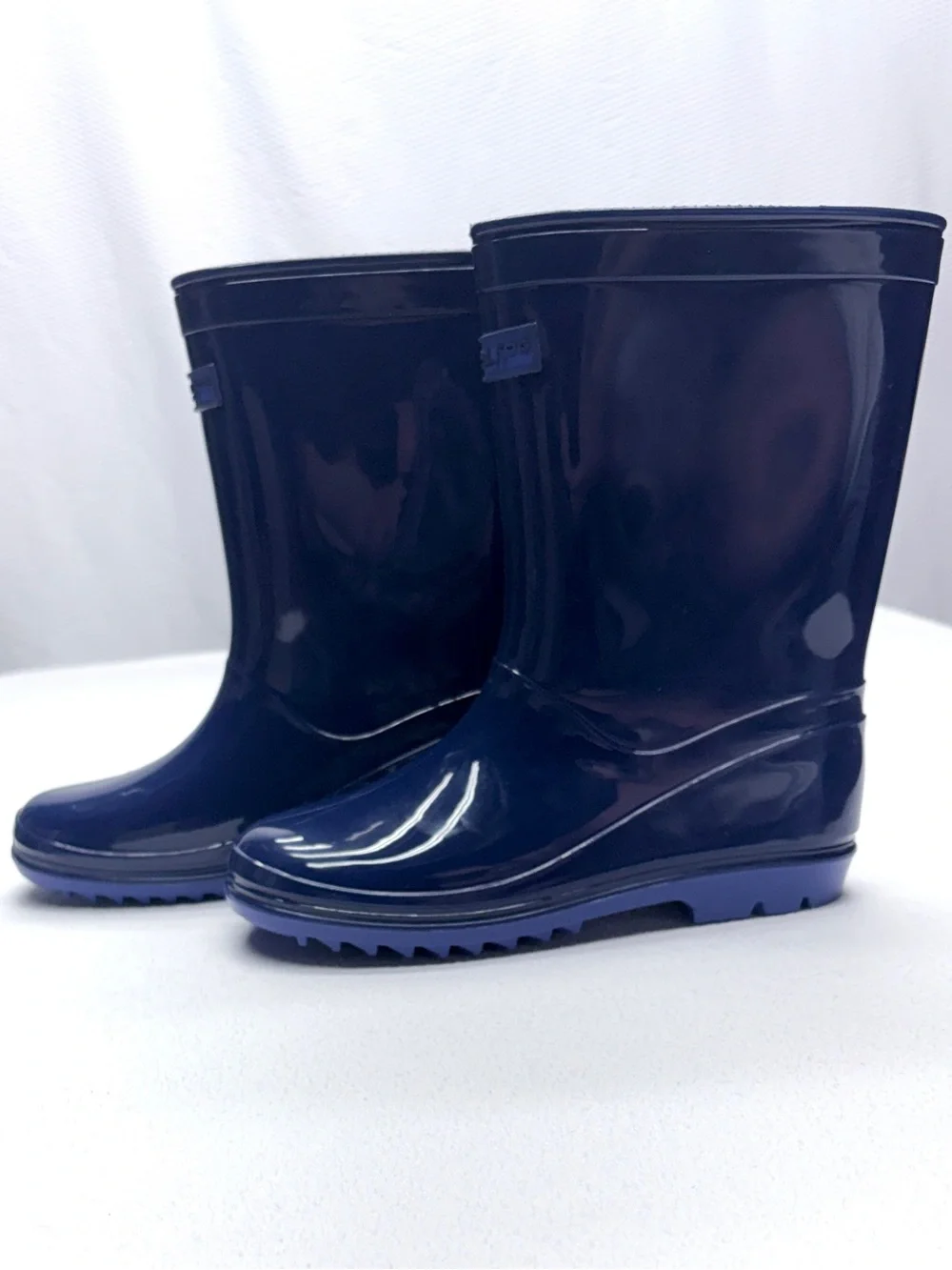 London Fog Sean Y Rain Boots Kids 3 Navy Waterproof NWT